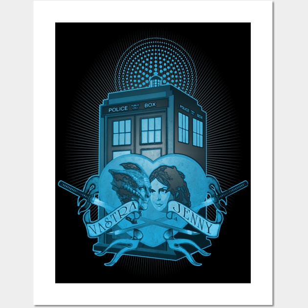 VASTRA AND JENNY LOVE BLUE VERSION Wall Art by KARMADESIGNER T-SHIRT SHOP